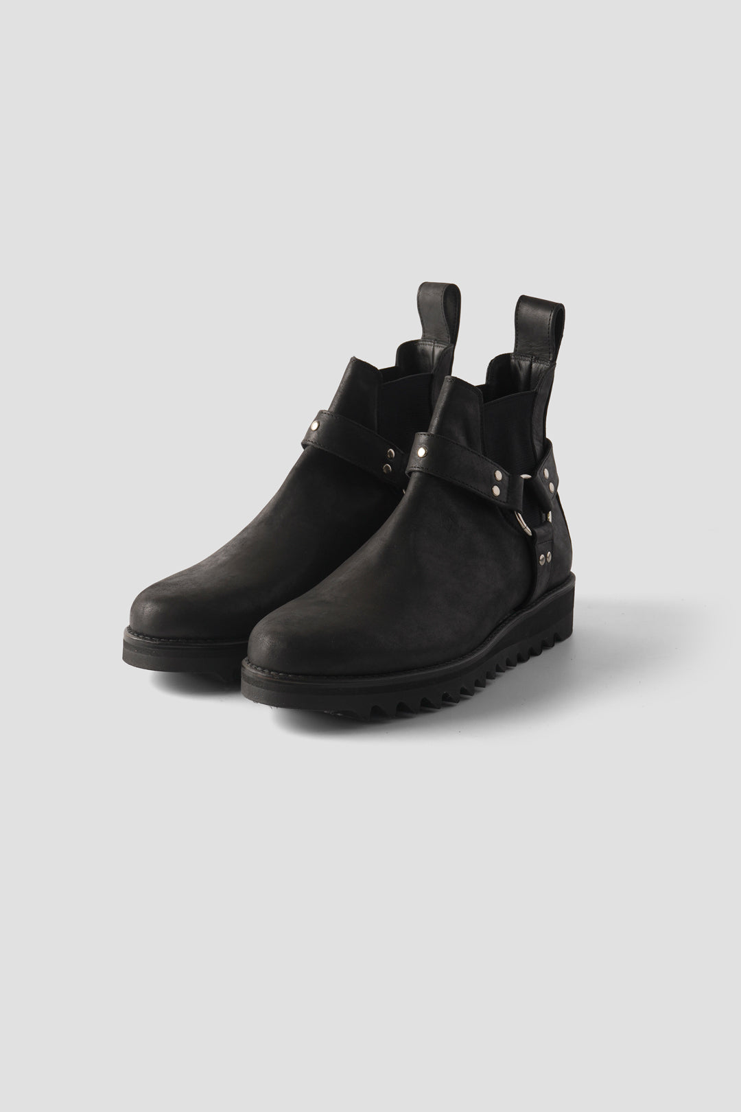 "STUDS RING BOOTS" TMTK-S-0044-02 BLACK LEATHER