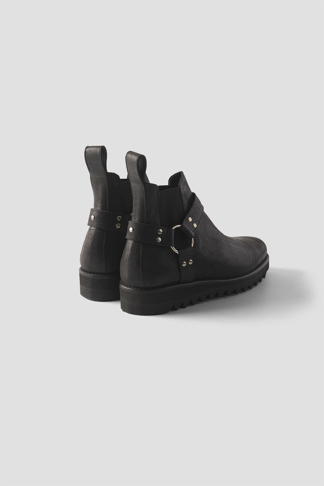 "STUDS RING BOOTS" TMTK-S-0044-02 BLACK LEATHER