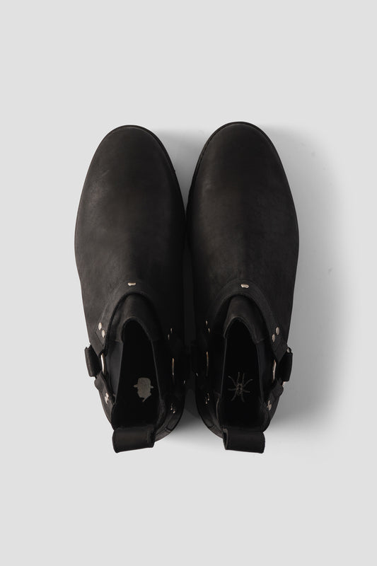 "STUDS RING BOOTS" TMTK-S-0044-01 BLACK LEATHER