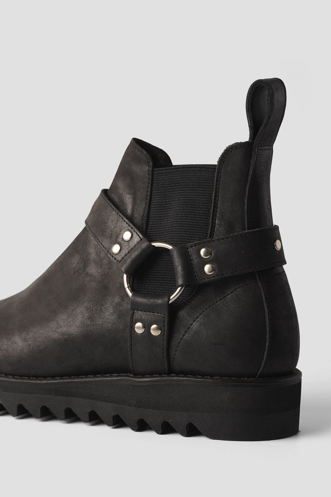 "STUDS RING BOOTS" TMTK-S-0044-01 BLACK LEATHER