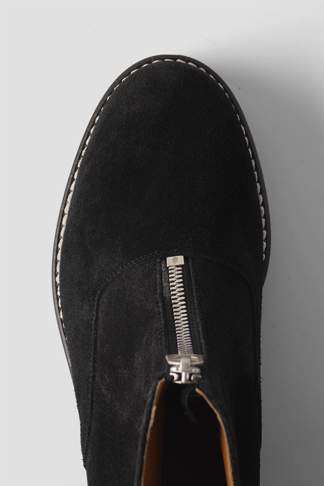 "PULL TAB ZIP BOOTS" TMTK-S-0039 BLACK SUEDE