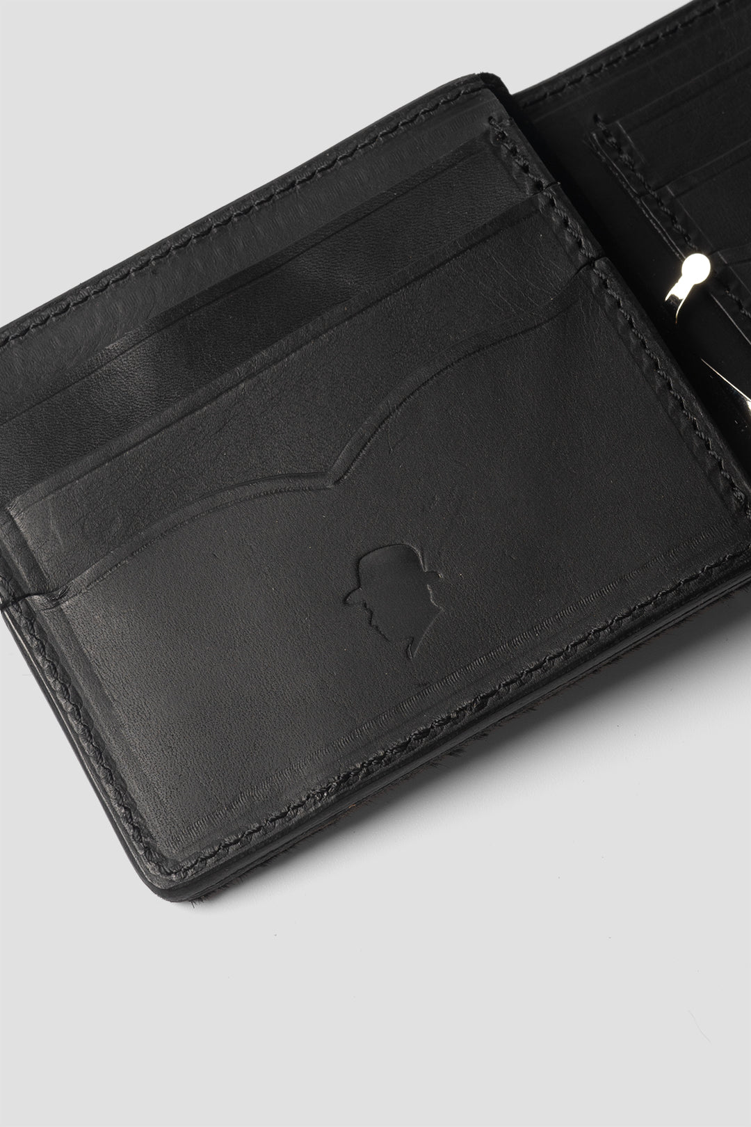"PULL TAB MONEY CLIP WALEET"  TM-WALLET-0004 HAIRCALF BLACK