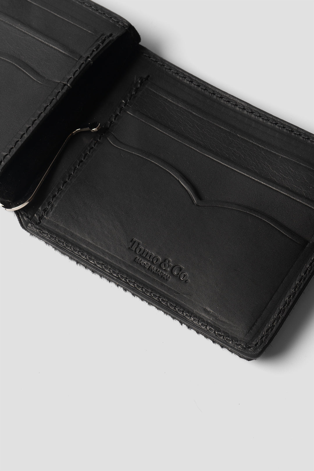 "PULL TAB MONEY CLIP WALEET"  TM-WALLET-0004 HAIRCALF BLACK