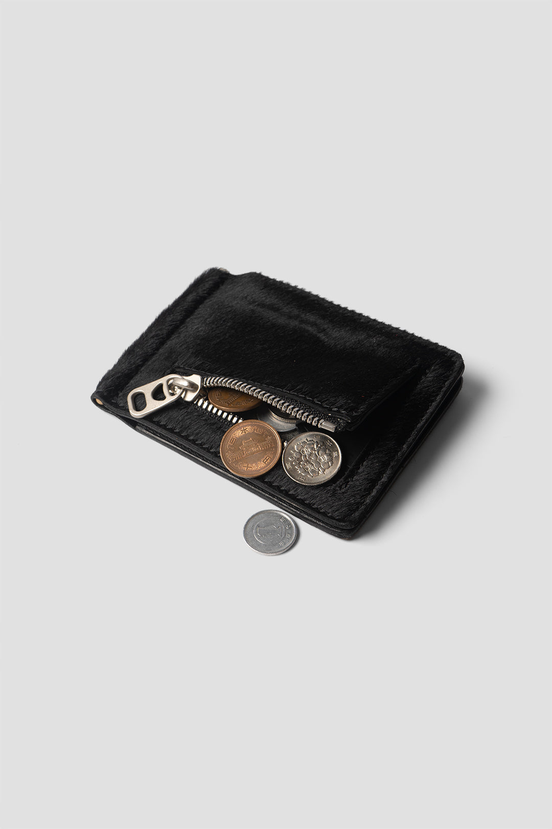 "PULL TAB MONEY CLIP WALEET"  TM-WALLET-0004 HAIRCALF BLACK