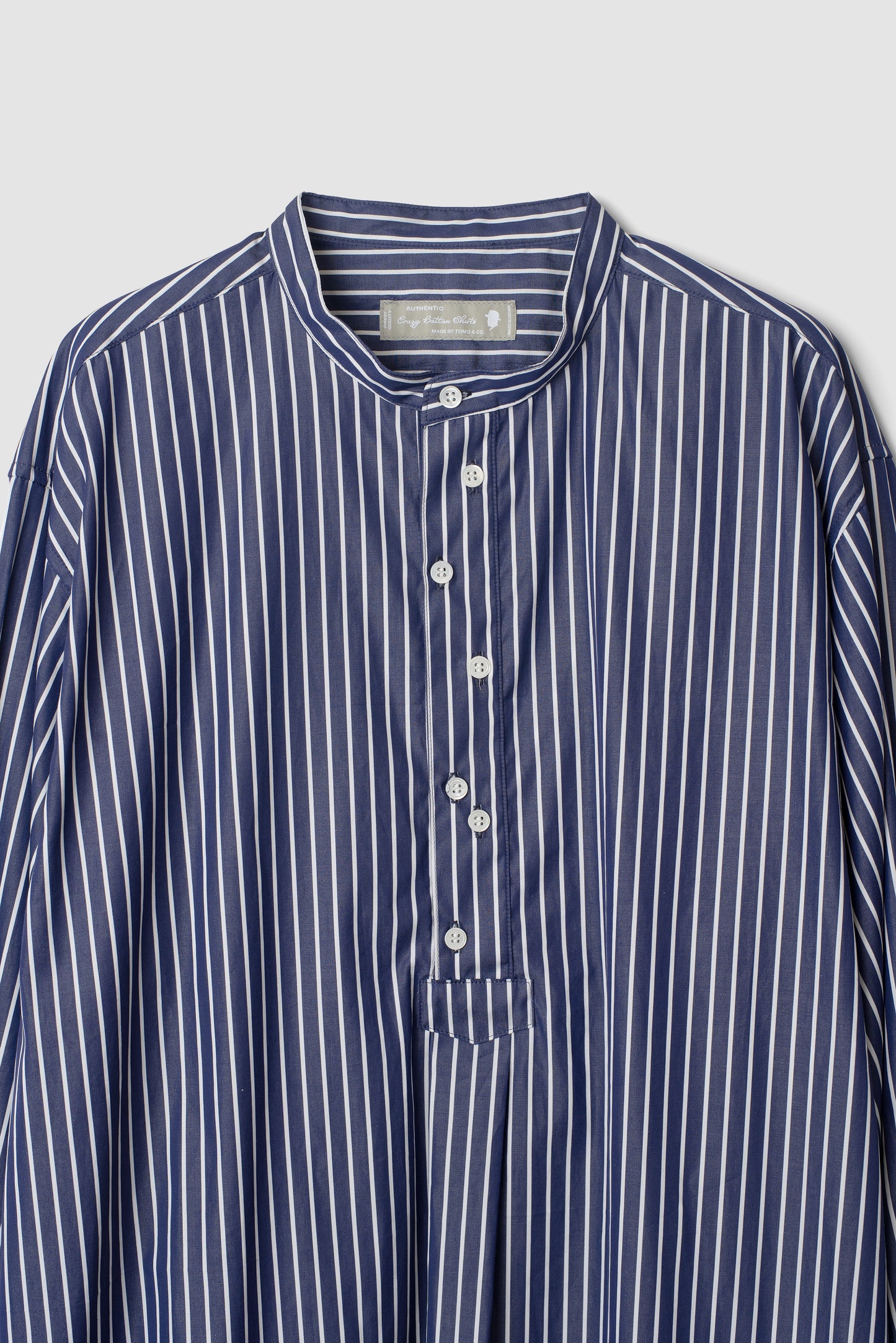 "AUTHENTIC CAT FOOT PRINT PAJAMA SHIRTS" NAVY STRIPE