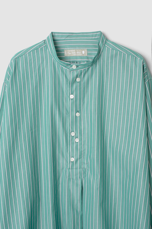 "AUTHENTIC CAT FOOT PRINT PAJAMA SHIRTS" GREEN STRIPE