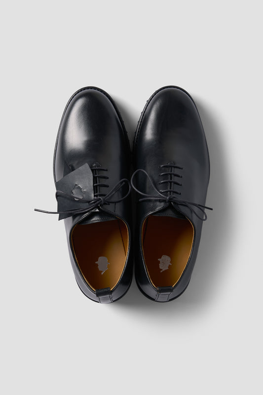 WHOLECUT SHOES  DUPUY CALF LEATHER BLACK TMTK-S-0053