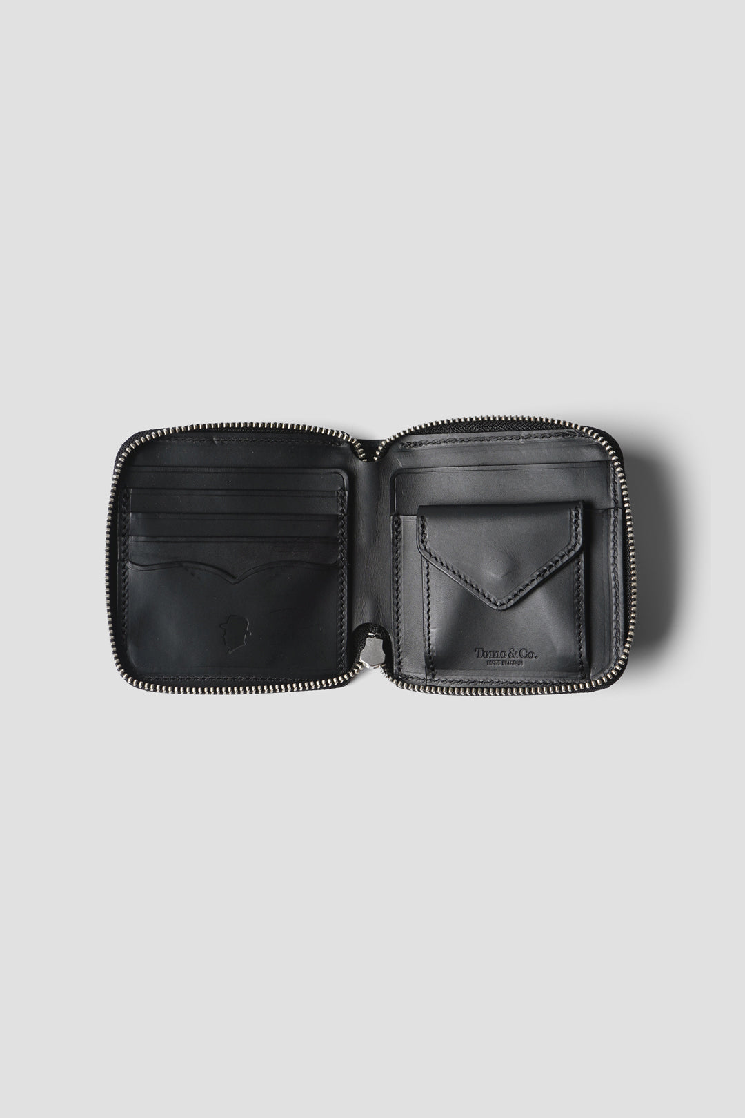 "PULL TAB ROUND ZIP WALLET "  TM-WALLET-0005 BLACK